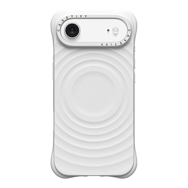 CASETiFY ウェーブ シリコン iPhone Air ケース 波型シリコン|MagSafe対応|耐衝撃 - ホワイト 0