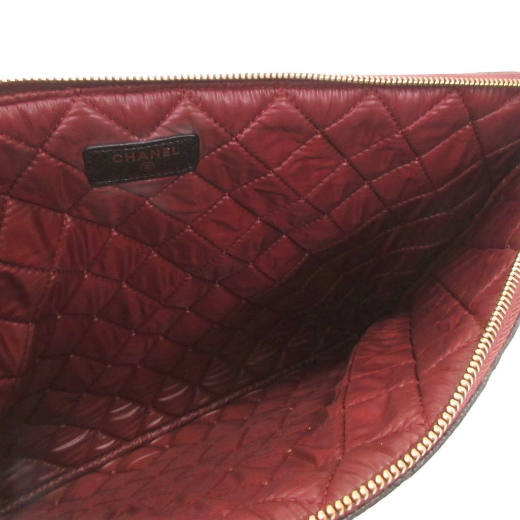 シャネル CHANEL マトラッセ クラッチバッグ セカンド キャビアスキン ココマーク 黒 ブラック 鞄 AA DECORATOM_COM_BR