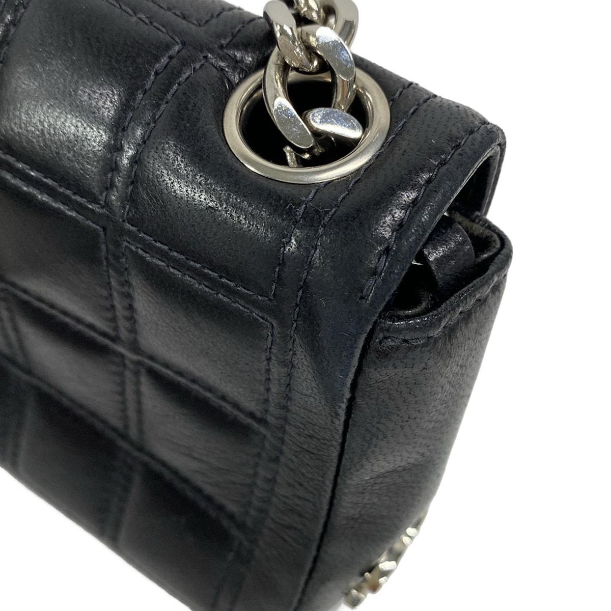 人気アイテムお得に購入！ CHANEL シャネル ショルダーバッグ 2.55|チョコバー 黒 チェーンショルダー|シルバー金具|ミニバッグ ラムスキン