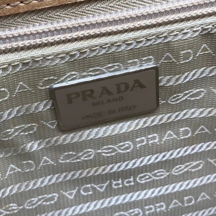 PRADA プラダ べっ甲調 プラチェーン ショルダー バッグ レザー  