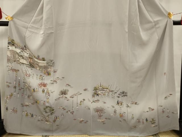 平和屋着物▽上質な色無地 単衣 山葵色 正絹 逸品 未使用