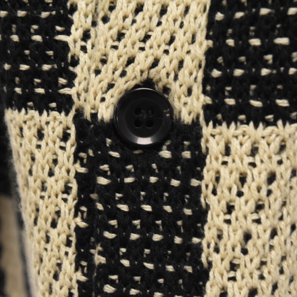 ASKYURSELF (アスクユアセルフ) 23SS Checkered Crochet Shirt  