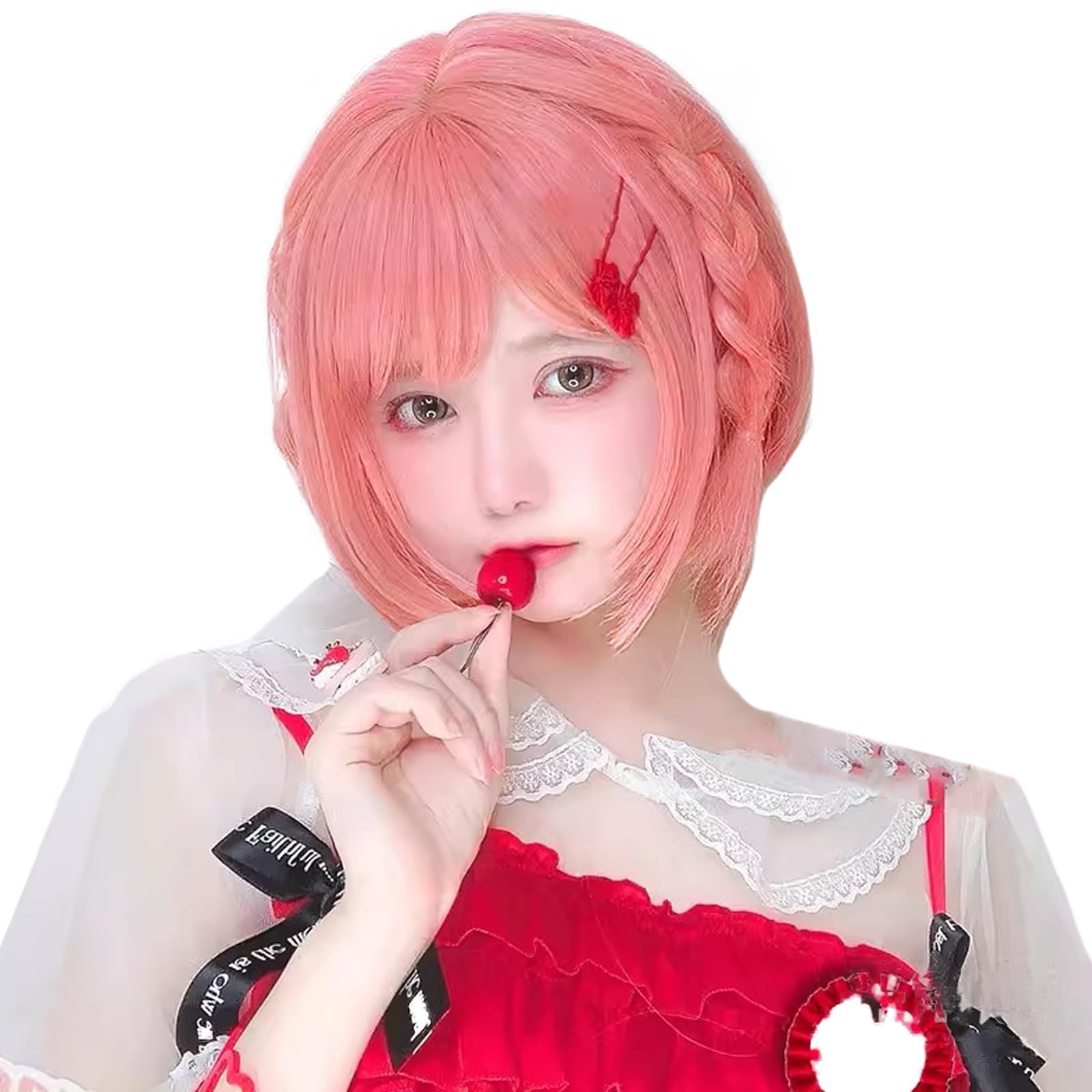 コスプレ 原宿系 小顔 ハロウィン ロリータ 自然 女装ウィッグ wig 前髪 ぱっつん前髪 ぱっつん カツラ ストレート 日常 レディーズ 姫髪 インナーカラー かつら 耐熱 フルウィッグ 姫カット 