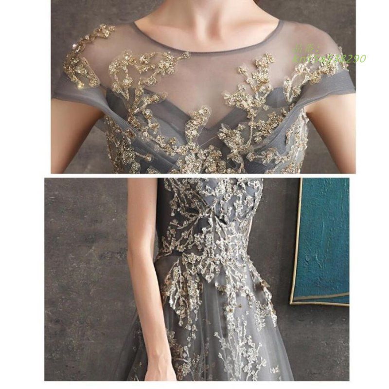 特別な日 パーティードレス ナイトドレス ウエディングドレス ステージ衣装 二次会 結婚式ワンピース ロングドレス 発表会 上品 演奏会 感 袖あり お食事会 同窓会 kni5a538290