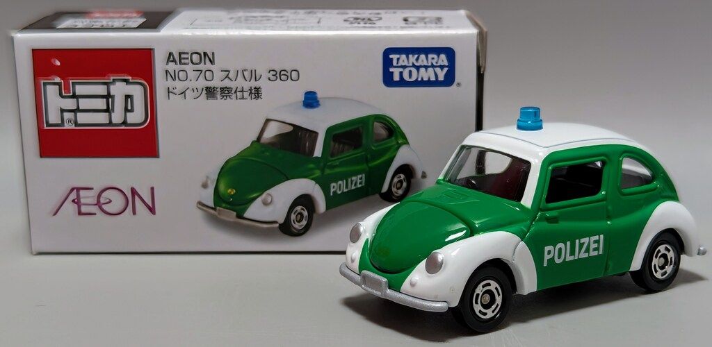 トミカシリーズ - AEON イオン　No.70 スバル 360 ドイツ警察仕様 トミカ イオン特注 NO.70 スバル 360 ドイツ警察仕様 : ミニカー