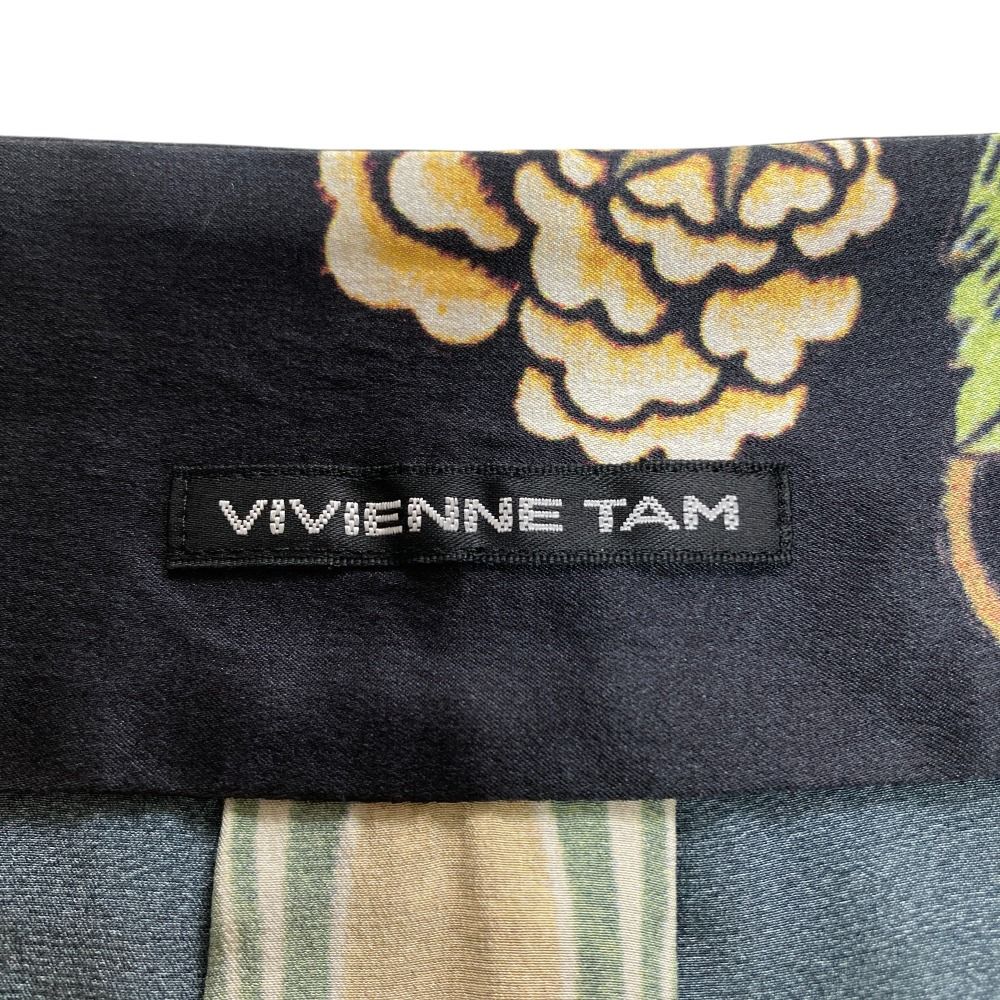 【美品】VIVIENNE TAM ブラウス 花柄 半袖 美品 VIVIENNE TAM ヴィヴィアンタム フラワー刺繍 チャイナ