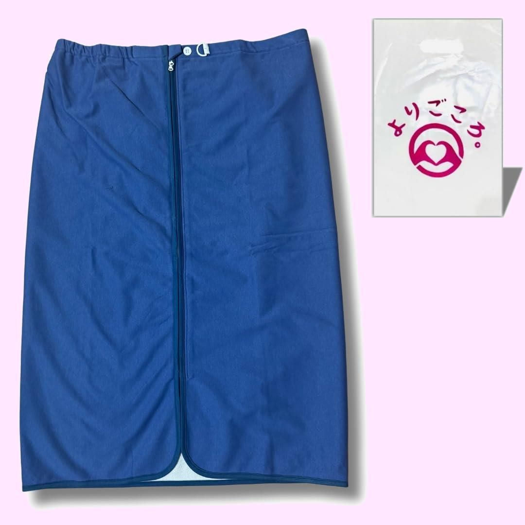 Size:XL_Color:ブルー [よりごころ。] 防水巻きスカート 尿漏れ防止 360 防水シーツ 介護 大人 丸洗い 寝る時用 ちょい漏れ防止 生理期間 おねしょ 子供もOK 男女兼用 ショッパー付き (ブルー， XL)