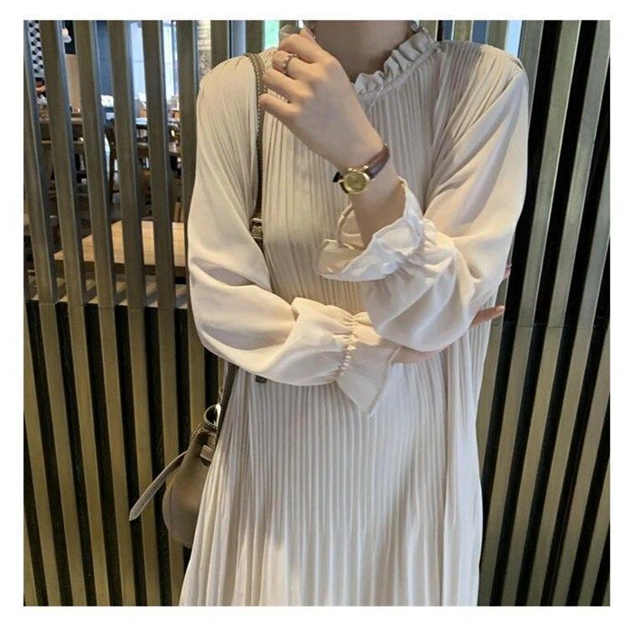 プリーツワンピース ワンピース ロング 長袖 春 夏 秋 秋服 ロング ワンピース プリーツ ワンピ 透け感 ゆったり レディース ワンピース ドレス 大きいサイズ きれいめ 上品 オフィス 通勤 カジュアル