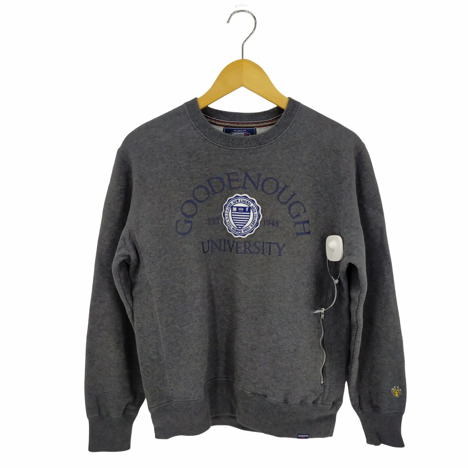 GoodEnough GOOD E クルーネックスエット 灰x白 グラムgタグ付