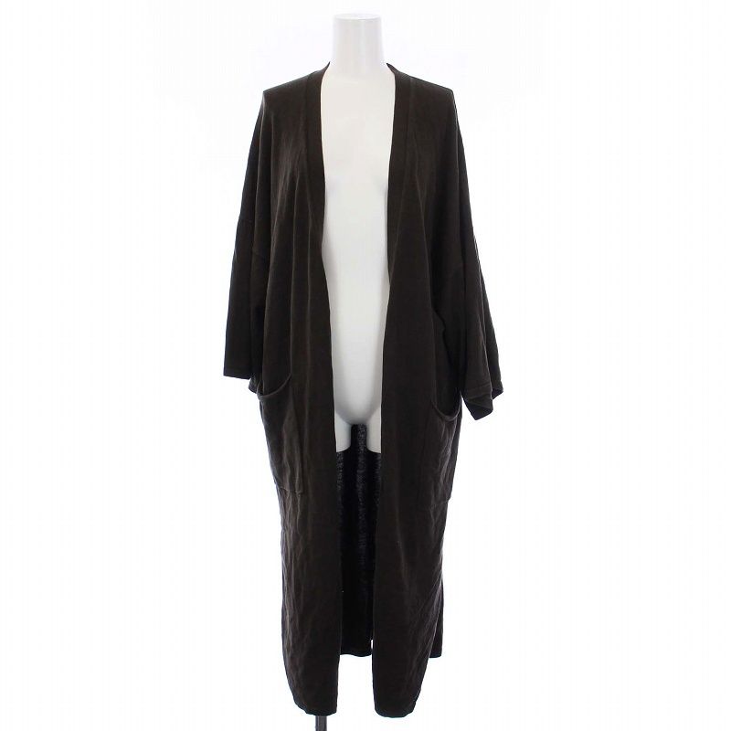 美品 AP ATUDIO コットン シルク ロング カーディガン 羽織り 黒 AP STUDIO エーピーストゥディオ コットンシルク ロングカーディガン