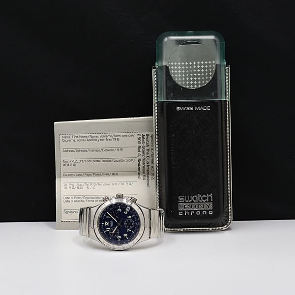 希少 美品 スウォッチ アイロニー クオーツ 腕時計 スカイブルー シルバー YLS231M - CIEL AZUL - Swatch® Japan