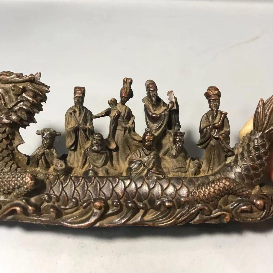 銅 細工 中国神話八仙過海 屏風 挿屏 茶台 文机 装飾品 工芸品 置物 銅