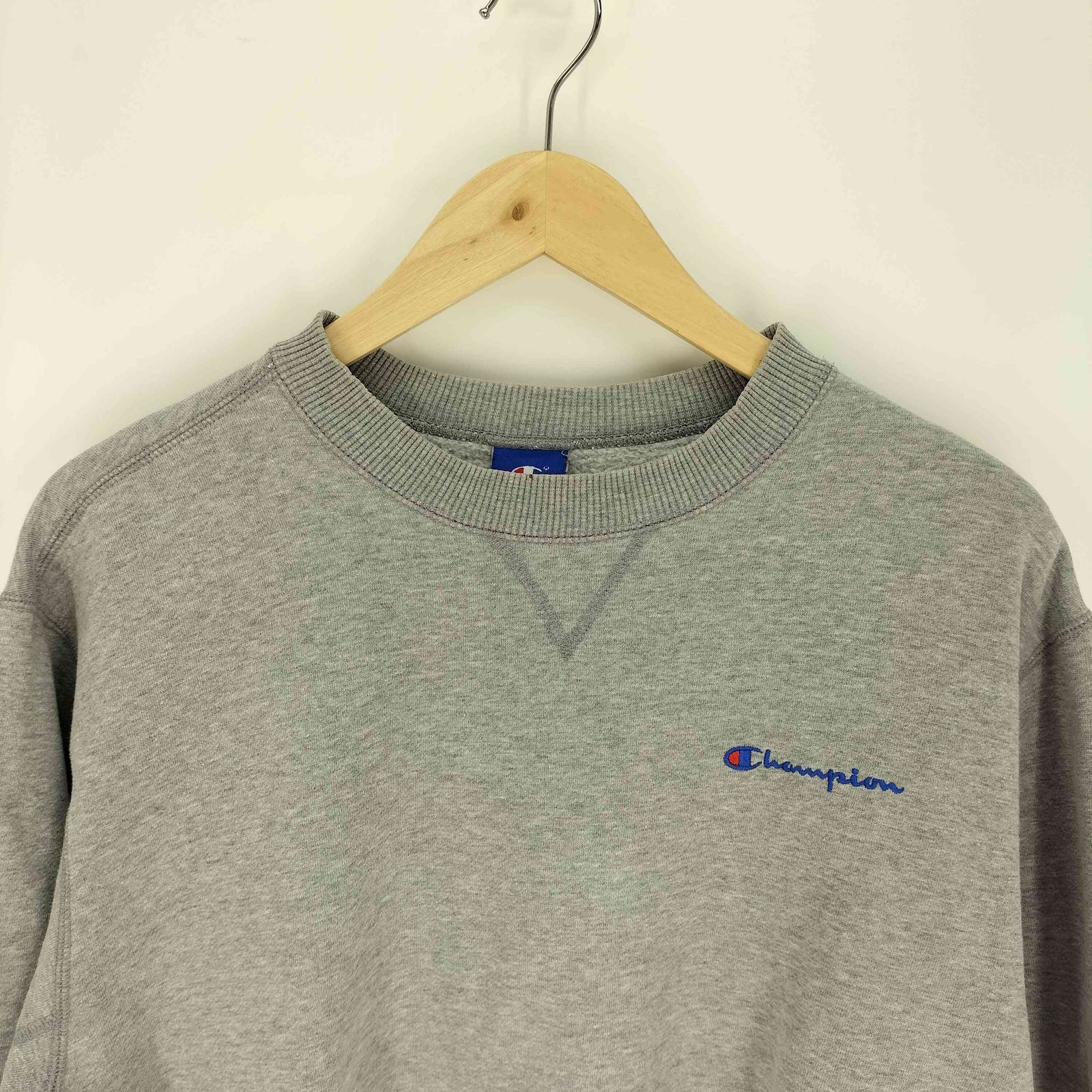 チャンピオン Champion 90S 青刺繍タグ Vガゼット 裏起毛 ロゴ刺繍 袖 