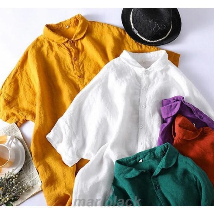 コットンリネン ワンピース シャツワンピース レディース 半袖 ロングシャツ チュニック 春夏 秋 綿麻 ロングシャツ きれいめ カジュアル ゆったり コットンリネン ワンピース シャツワンピース レディース 半袖