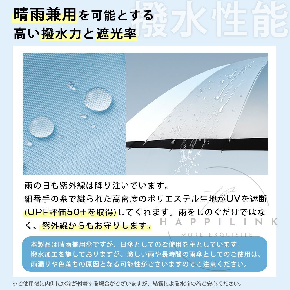 日傘 長傘 晴雨兼用 軽量 UVカット 遮光 遮熱 遮蔽 UPF50+ 超撥水 男女兼用 雨具 紫外線対策 シンプル おしゃれ かさ カサ 男性 女性 メンズ レディース 2024 11