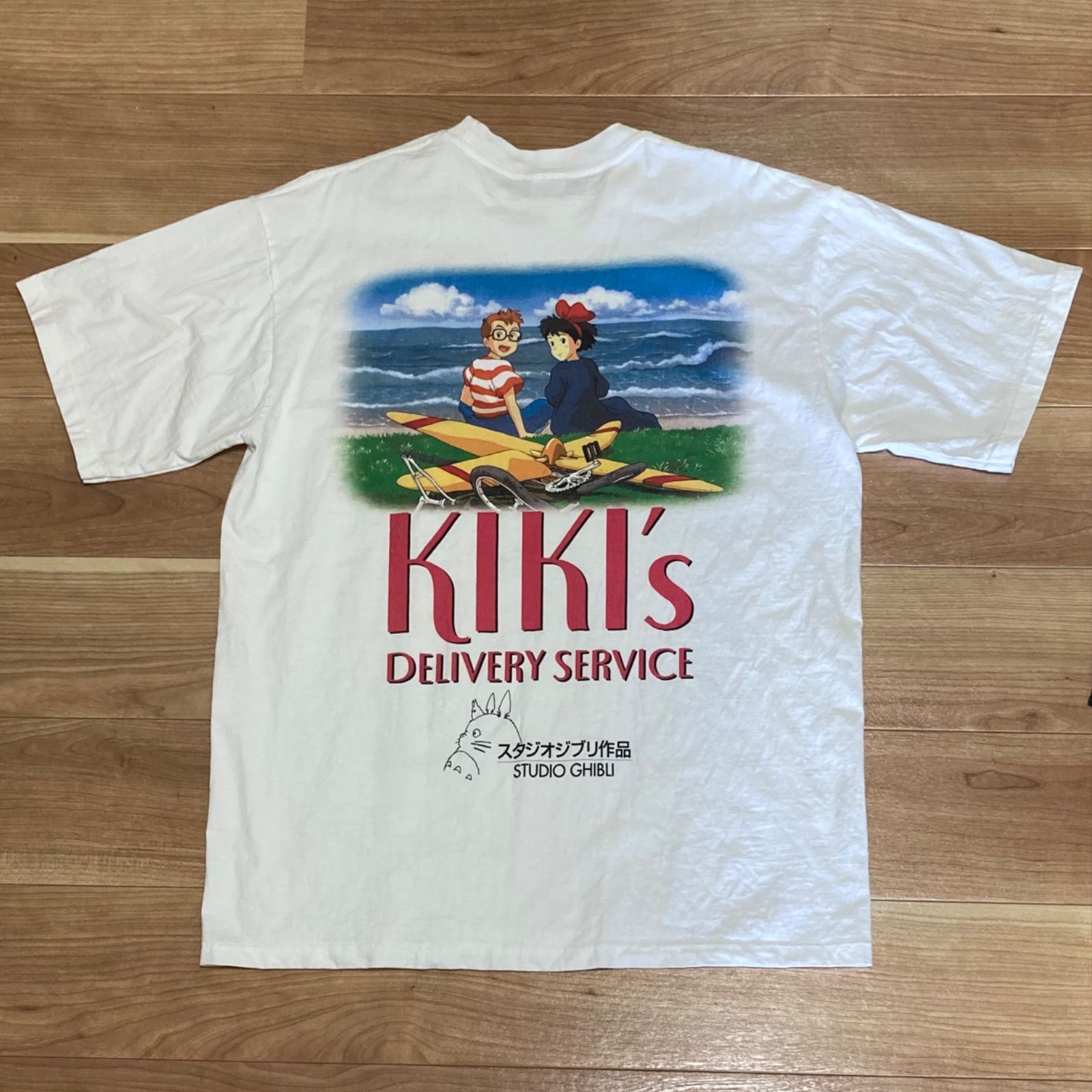 【激レア】スタジオジブリ 魔女の宅急便 キキ ジジ 長袖Tシャツ 古着 魔女の宅急便 ジジ キャラクタープリントTシャツ メンズM 古着