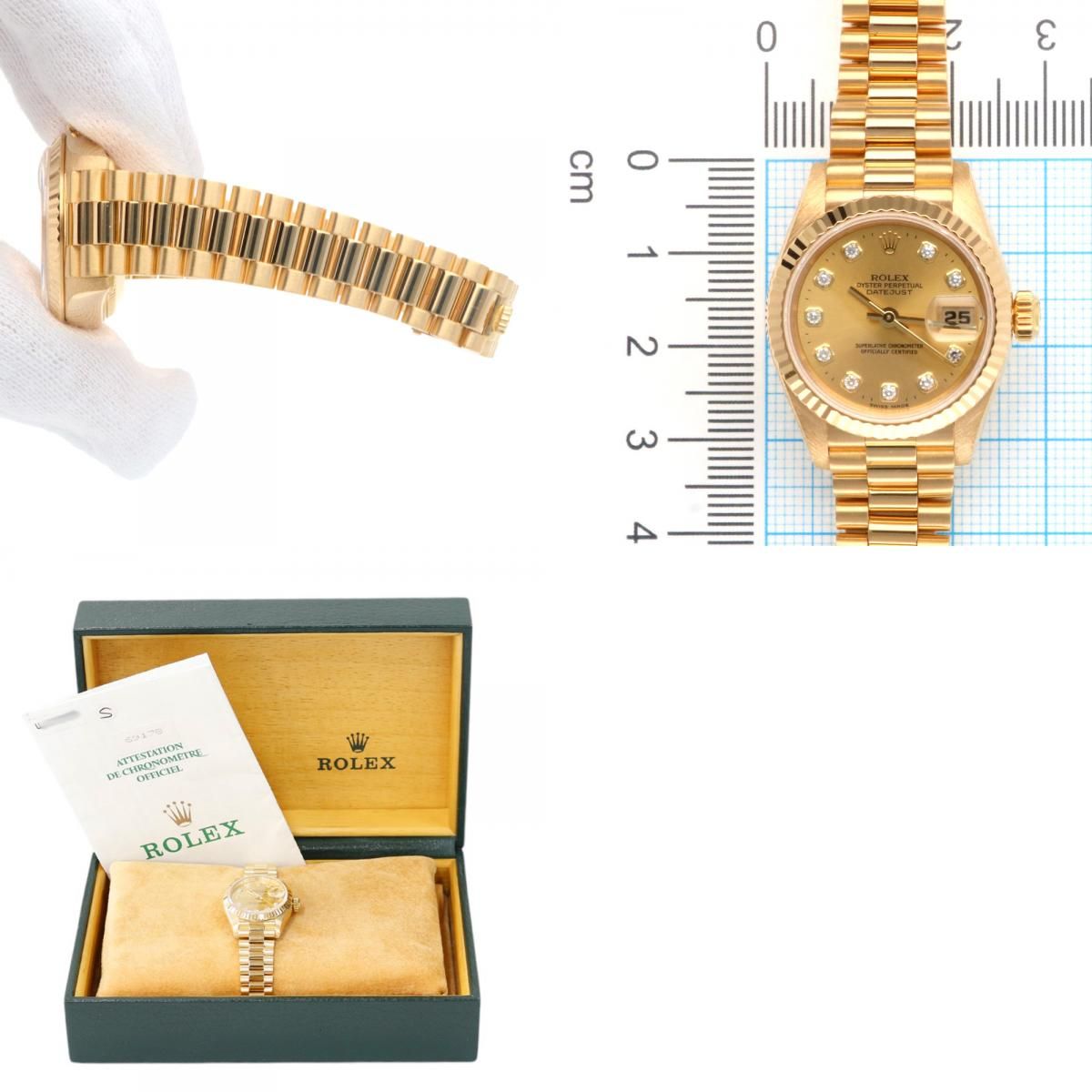 ロレックス 69178G オイスターパーペチュアル デイトジャスト 26 レディース K18YG オートマ 金無垢 X番 ROLEX ロレックス デイトジャスト オイスターパーペチュアル 腕時計 18