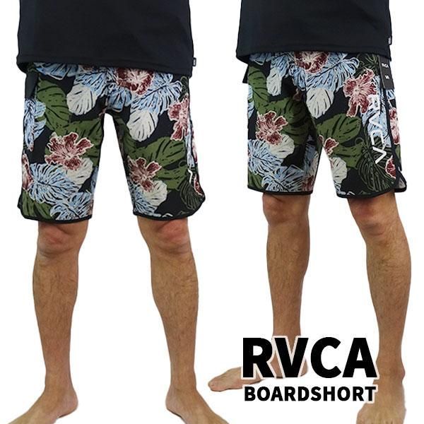 処分セール！RVCA メンズ サーフパンツ 海パン MONSTERA 2.0 EASTERN 20 BLACK ルーカ ルカ サーフトランクス 海水パンツ 水着 [返品、キャンセル不可]