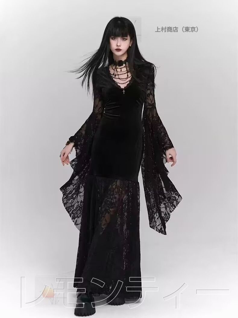 サブカル 暗黒風 ジャンスカ 魅惑的 クモ魔女 ゴシック ゴスロリ 姫系