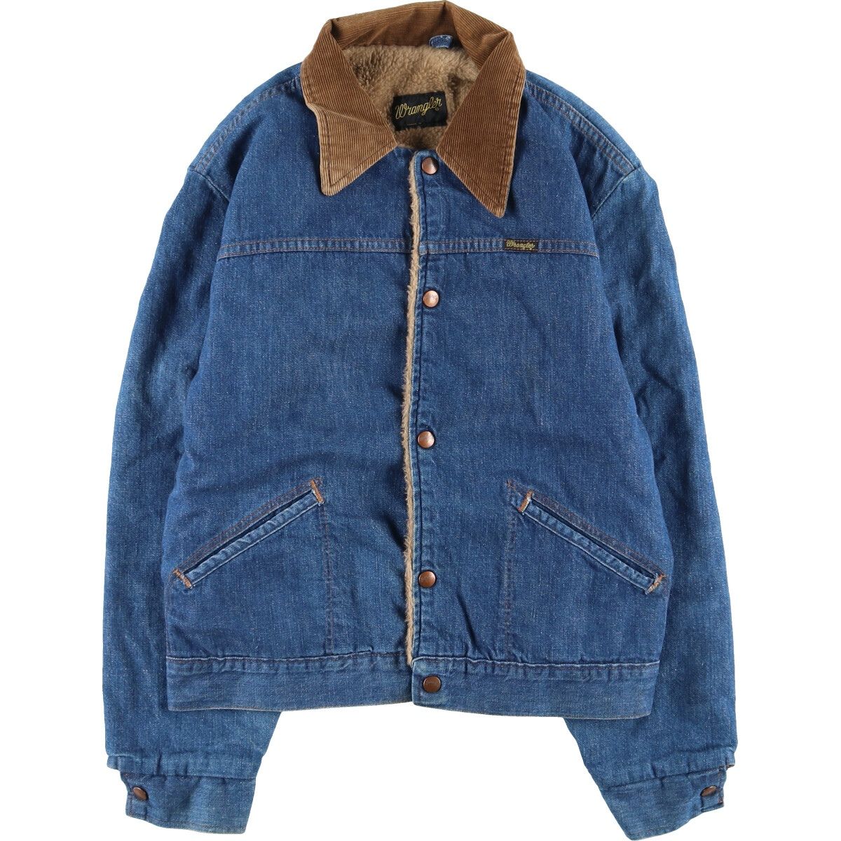 古着 70年代 ラングラー Wrangler ハンドペイント ランチコート デニム 