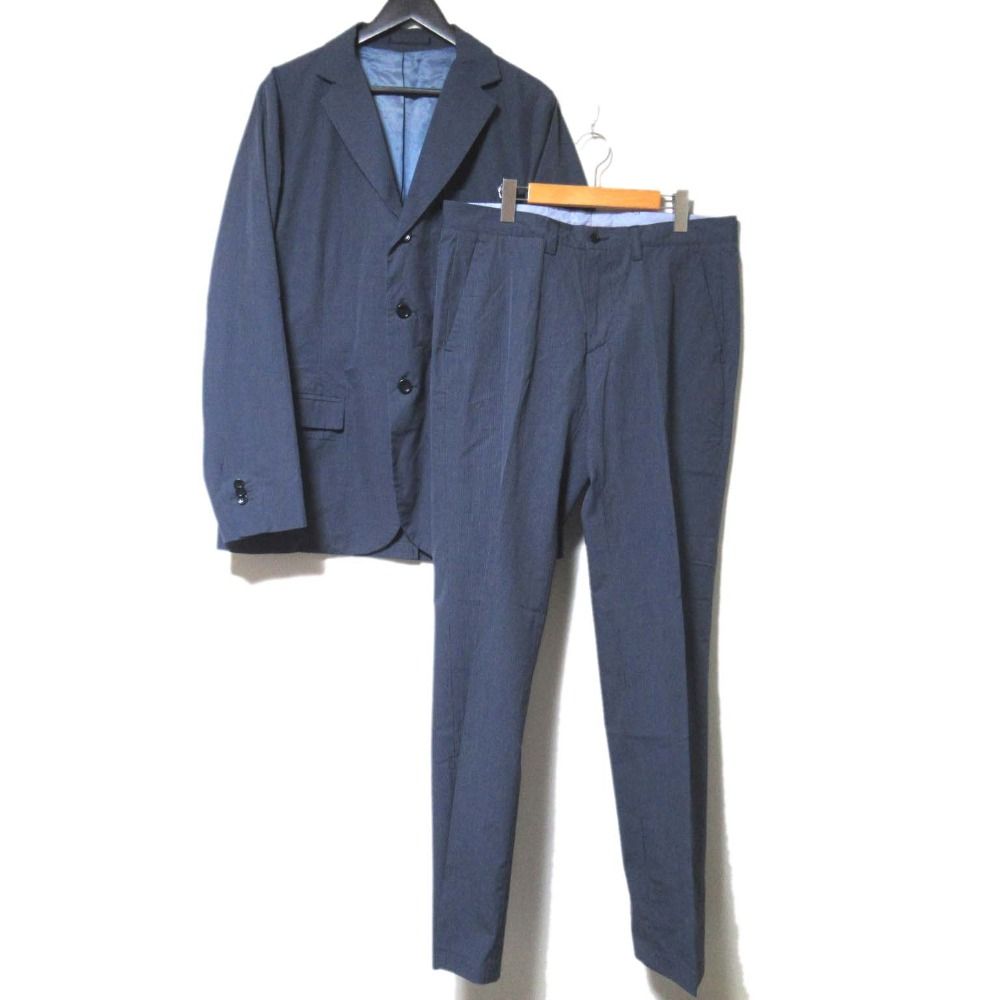 MARCEL LASSANCE マルセルラサンス ピンストライプ テーラードジャケット スラックスパンツ スーツ セットアップ 52 ネイビー メンズ 古着