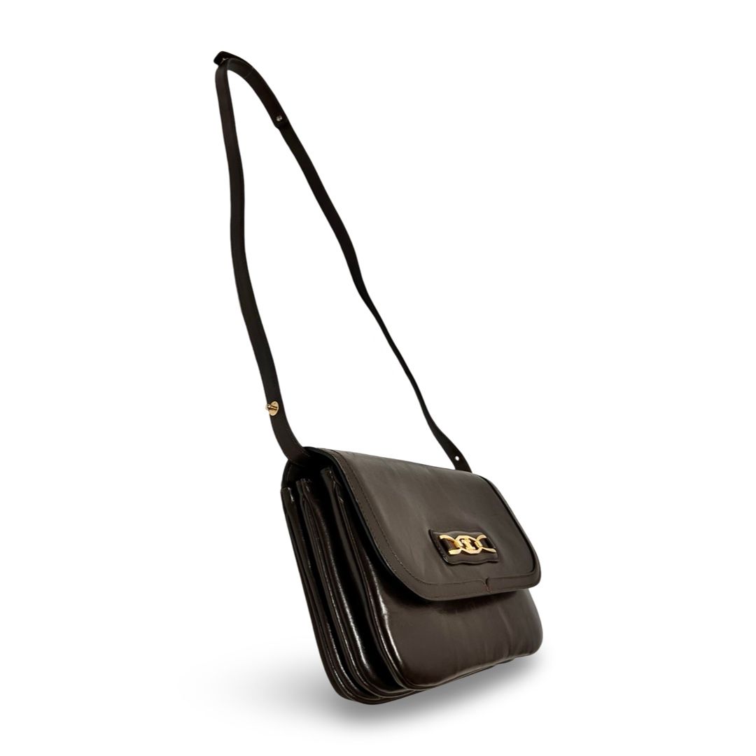 CELINE セリーヌ マカダム金具 レザー ショルダーバッグ 2WAY CELINE セリーヌ マカダム金具 レザー ショルダーバッグ 2WAY
