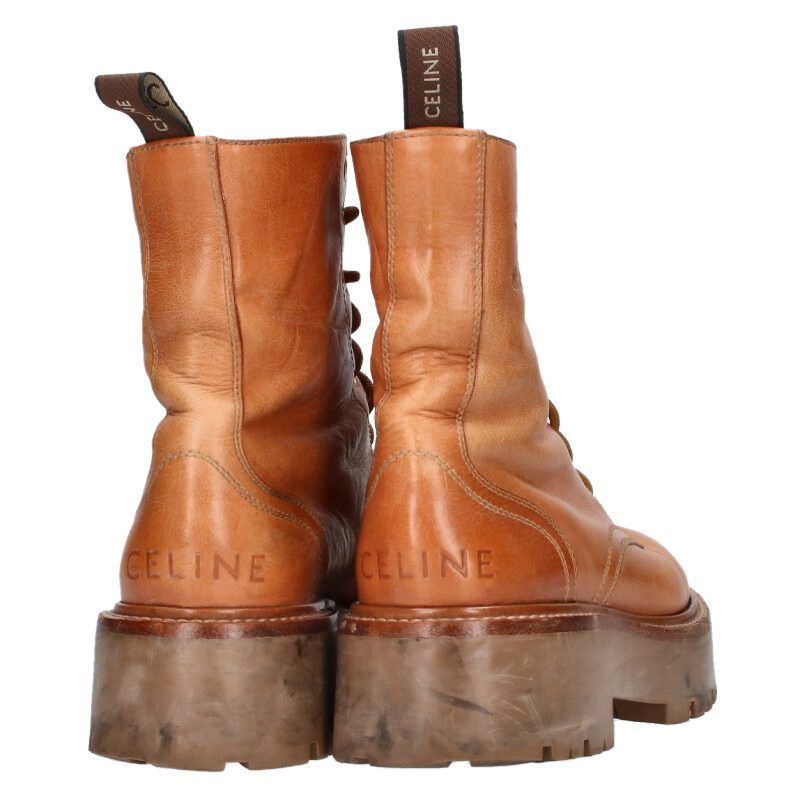 セリーヌ バルキー ロゴレザーブーツ メンズ 39 - メルカリ 