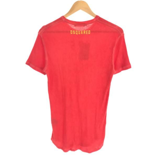 【美品】DSQUARED2 ディースクエアード プリント Tシャツ ダメージ加工 DSQUARED2 ディースクエアード ロックT ダメージ加工 S ブラック
