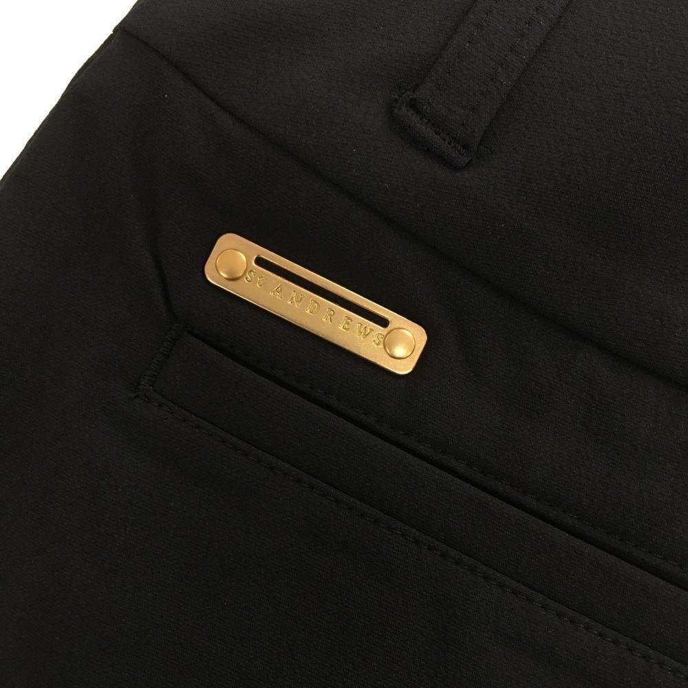 超美品】セントアンドリュース スカート 黒 ロゴゴールド 裾フレア