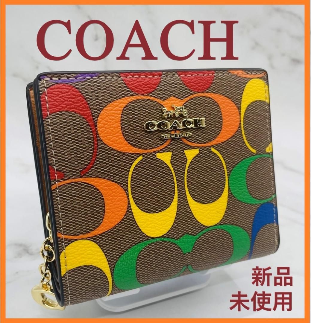 COACH コーチ 二つ折り財布 レッド 赤 新品未使用 - 小物