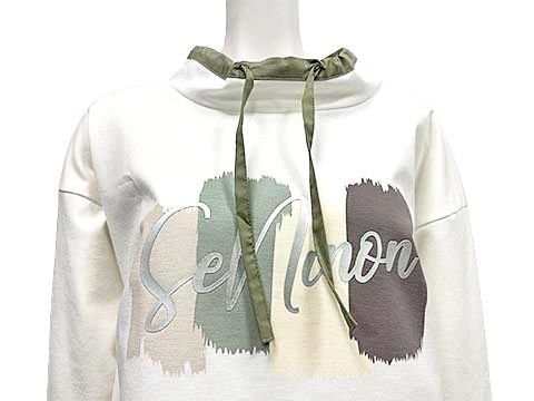 【中古】Se ninon セニノン トップス チュニック レディース ホワイト×グリーン系＿S02＿s-0181-r02 中古】Se ninon セニノン トップス チュニック レディース ホワイト