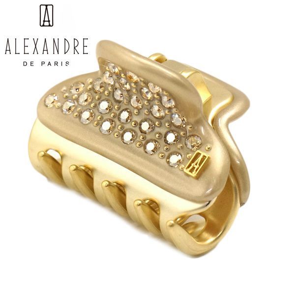 【新品】アレクサンドル ドゥ パリ タイムレス ヘアクリップ ヴァンドーム S クリップ スモール スワロフスキー クリスタル ゴールド フランス製 ALEXANDRE DE PARIS VENDOME SMALL ICC45-14339-04-X3