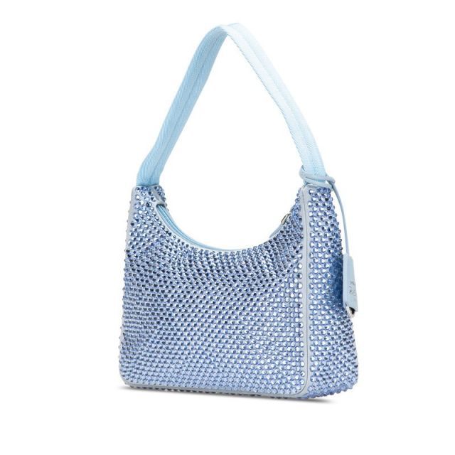 PRADA 三角ロゴ プラダ ミニ ハンドバッグ ワンハンドル ブルー 美品