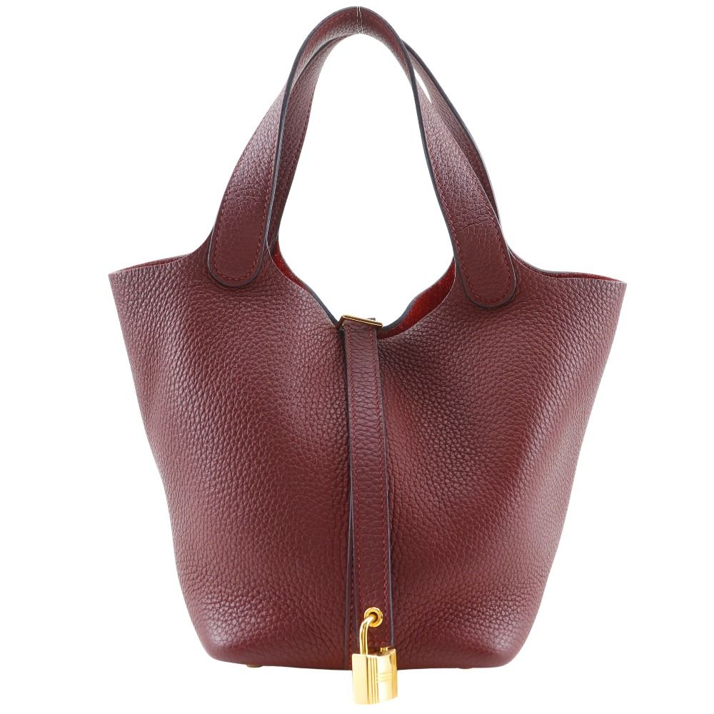 HERMES エルメス ピコタンロック18 PM トリヨンクレマンス 赤|ゴールド金具 U レディース ハンドバッグ