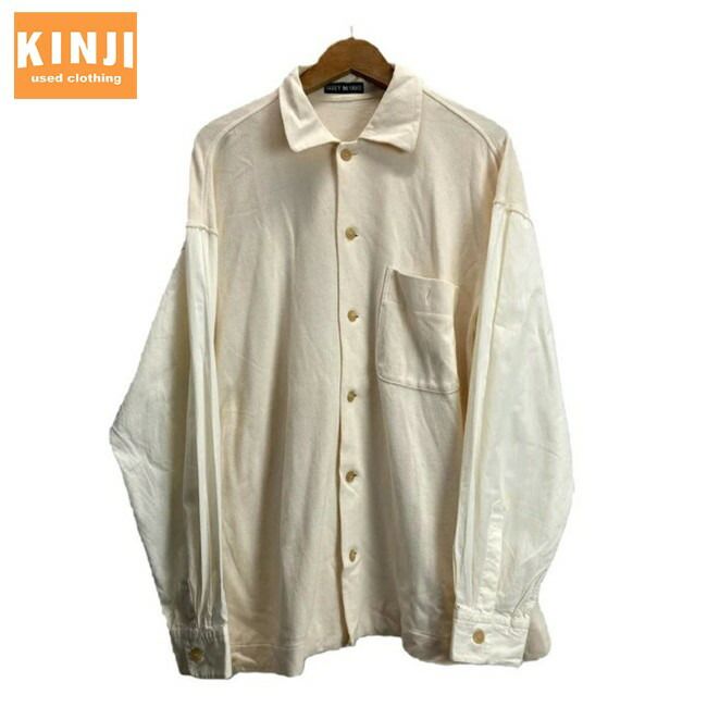 ISSEY MIYAKE カットソー 長袖 ブラウス 無地 アンサンブル レイヤード 切替デザイン オープンカラー ゆったり ドメスティック ME43-JJ045 日本製 古着