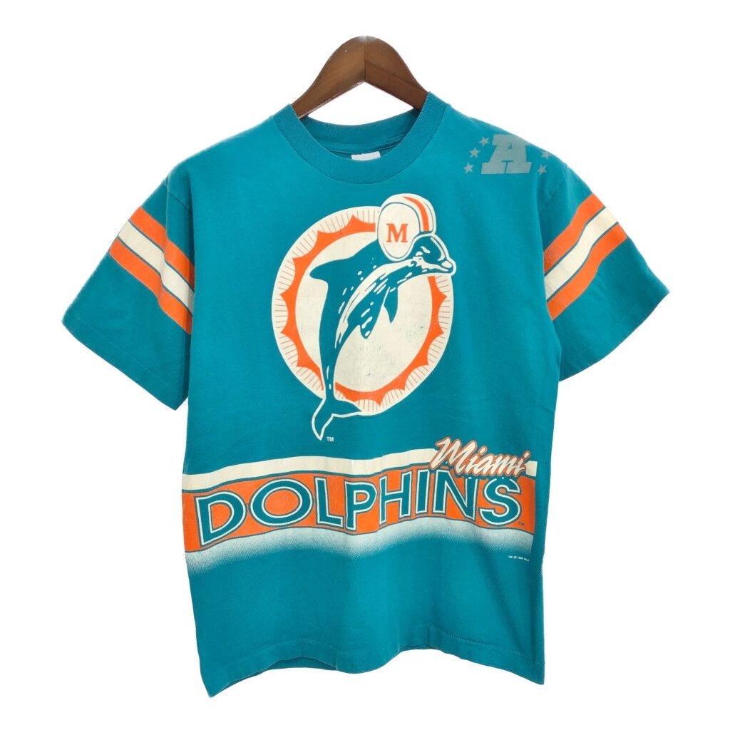 90年代 M SPORTSWEAR NFL マイアミ ドルフィンズ 半袖Ｔシャツ プロチーム アメフト レディース 18-20 古着 T9411