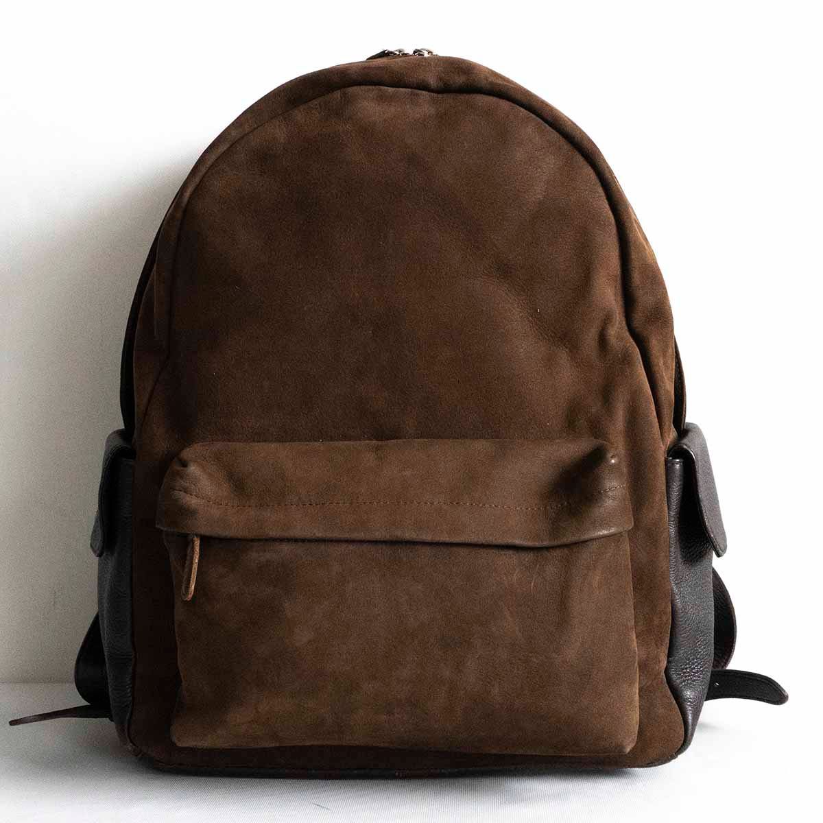 【美品】PAPAS＋【スエード レザー リュック】パパスプラス ブラウン バックパック 25030176