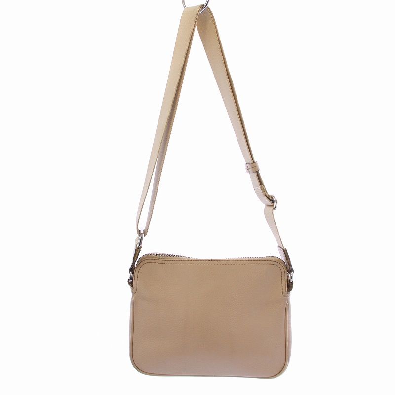 BREE ベージュ レザー ショルダーバッグ ブリー BREE ショルダーバッグ レザー ベージュ /BM - メルカリ