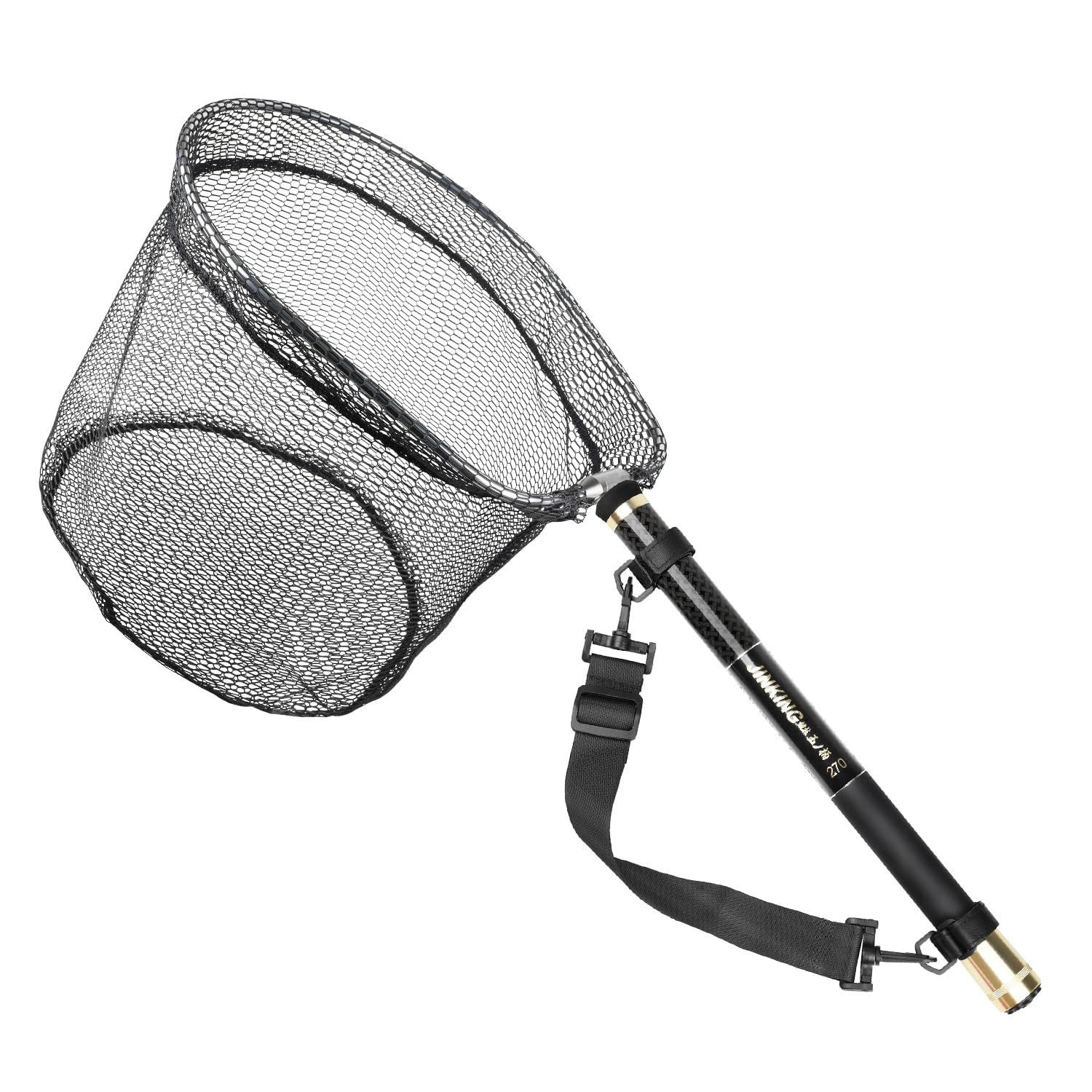 JINKING 玉網 ランディングネット タモ網 たも網 たもあみ 伸縮 3.0M 小継 カーボン製 玉網 釣り タモ たまあみ 淡水海水両用