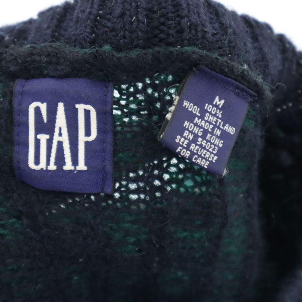 ギャップ 90s ウール オールド ノルディック柄 長袖 セーター M ネイビー 他 GAP ニット メンズ ギャップ 90s ウール オールド ノルディック柄 長袖 セーター M