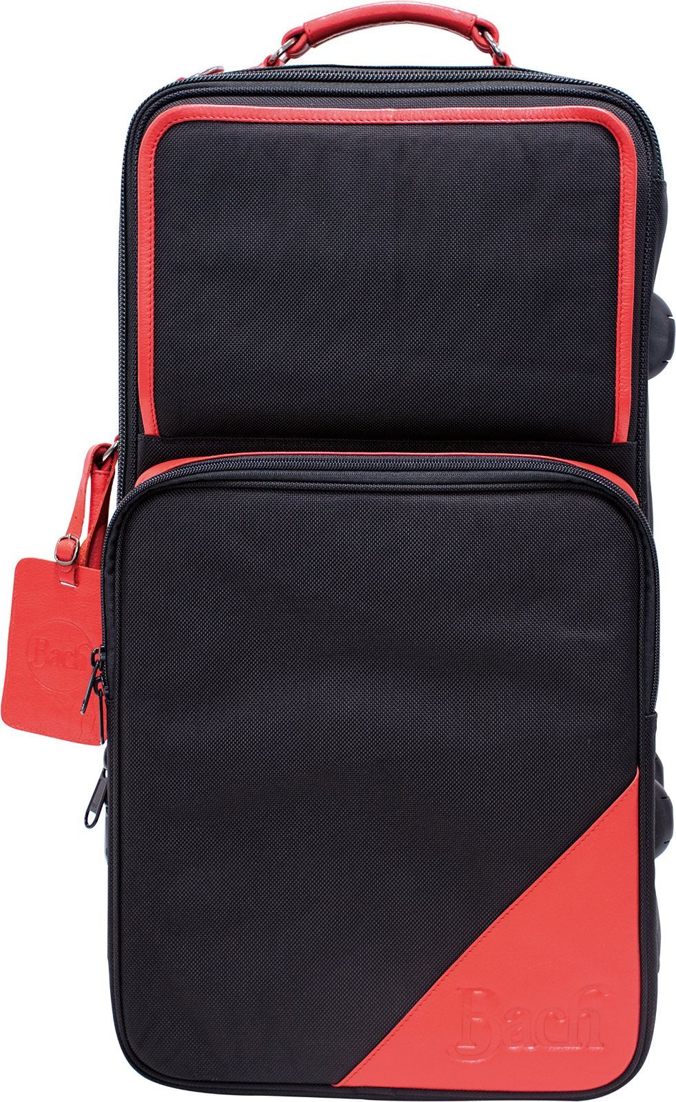 Color 黒ナイロン-赤レザー バック BACH トランペット用コンパクトギグバッグ トリプル 黒ナイロン-赤レザー