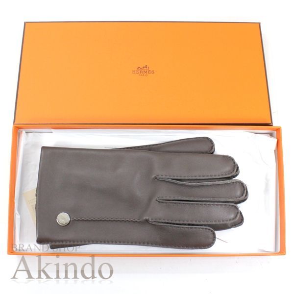 新品】エルメス グローブ 手袋 レディース サイズ ＃7.5 グレー