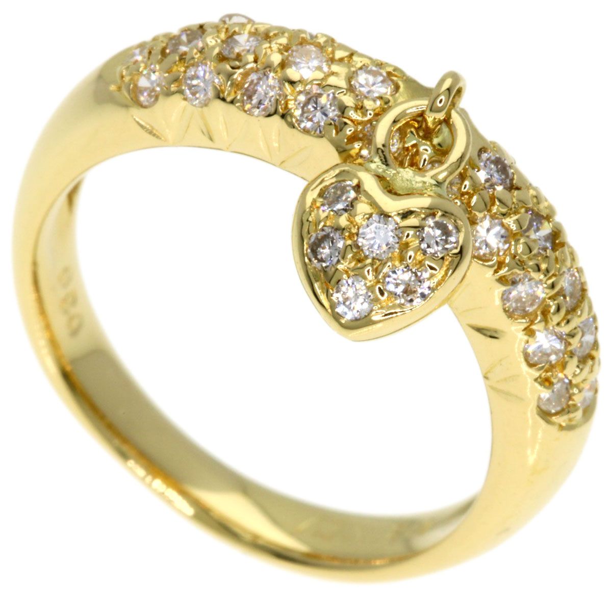 Ponte Vecchio ポンテヴェキオ ハート ダイヤモンド ピンキーリング リング 指輪 K18YG レディース