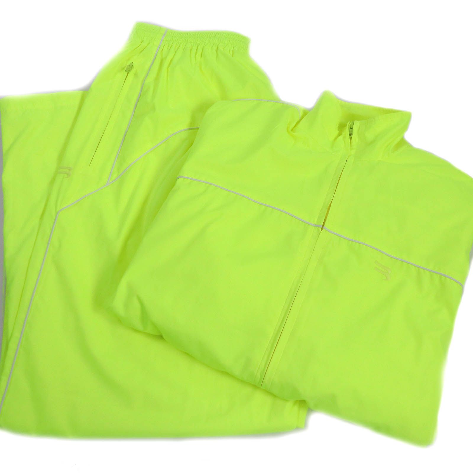 美品BALENCIAGA バレンシアガ 21SS 642337/642338 TRACKSUIT JKT/PT ロゴエンブロイダリー WZIP トラックジャケット ジョガーパンツ セットアップ ネオンイエロー 42/46 イタリア製 正規品 メンズ