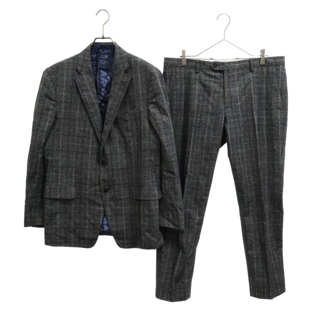 美品 ETRO エトロ セットアップ スーツ ペイズリー柄 シルク 背抜き ETRO (エトロ) 裏地シルク ペイズリー柄 ウールセットアップ