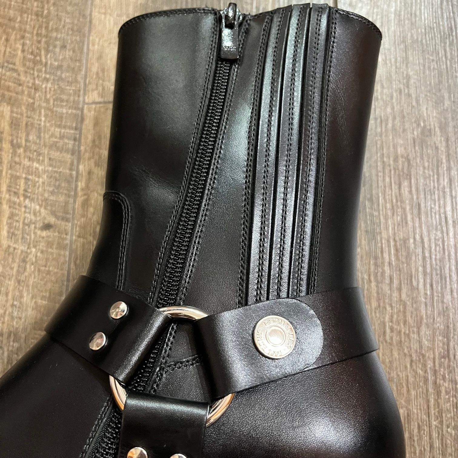 DSQUARED2 Flat Boots レザー リング ブーツ シューズ BOM0014 ディー 