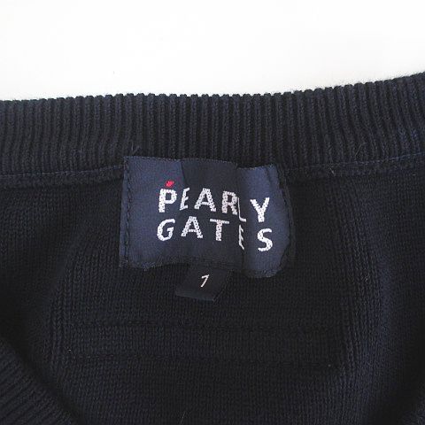 サイズ：5 PEARLY GATES パーリーゲイツ  タートルネック 長袖ニットセーター ボーダー柄 ブラック系 [240101357030] ゴルフウェア メンズ ストスト PEARLY GATES パーリーゲイツ タートルネック 長袖ニット