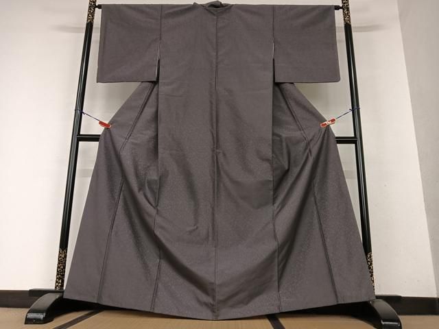 平和屋着物●お召　黒色×黒紅色　正絹　逸品　AABB6395zg 平和屋着物○お召 黒色×黒紅色 正絹 逸品 AABB6395zg 平和屋着物○