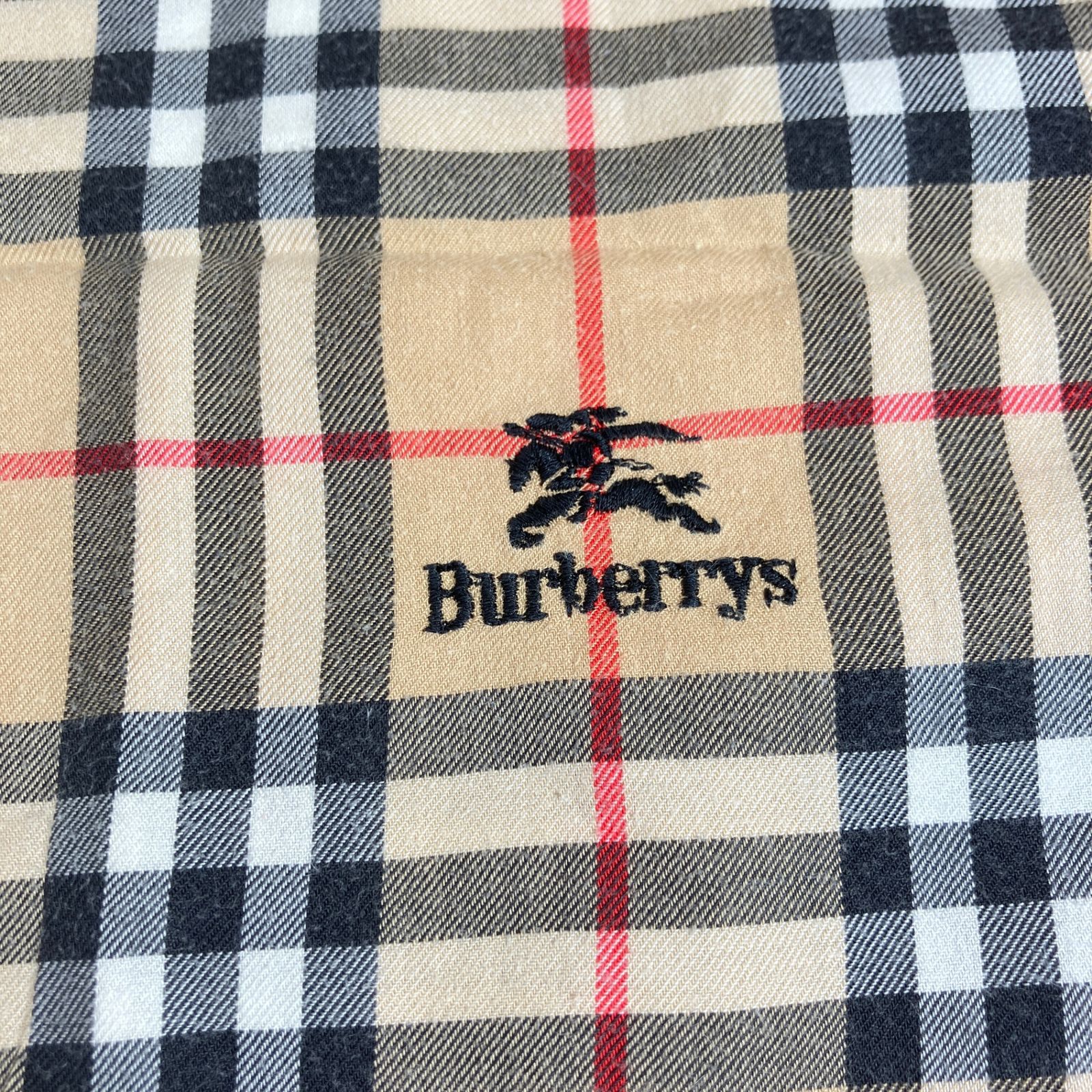 希少】BURBERRYS バーバリーズ ノバチェック ハンカチ 刺繍 ホース RP