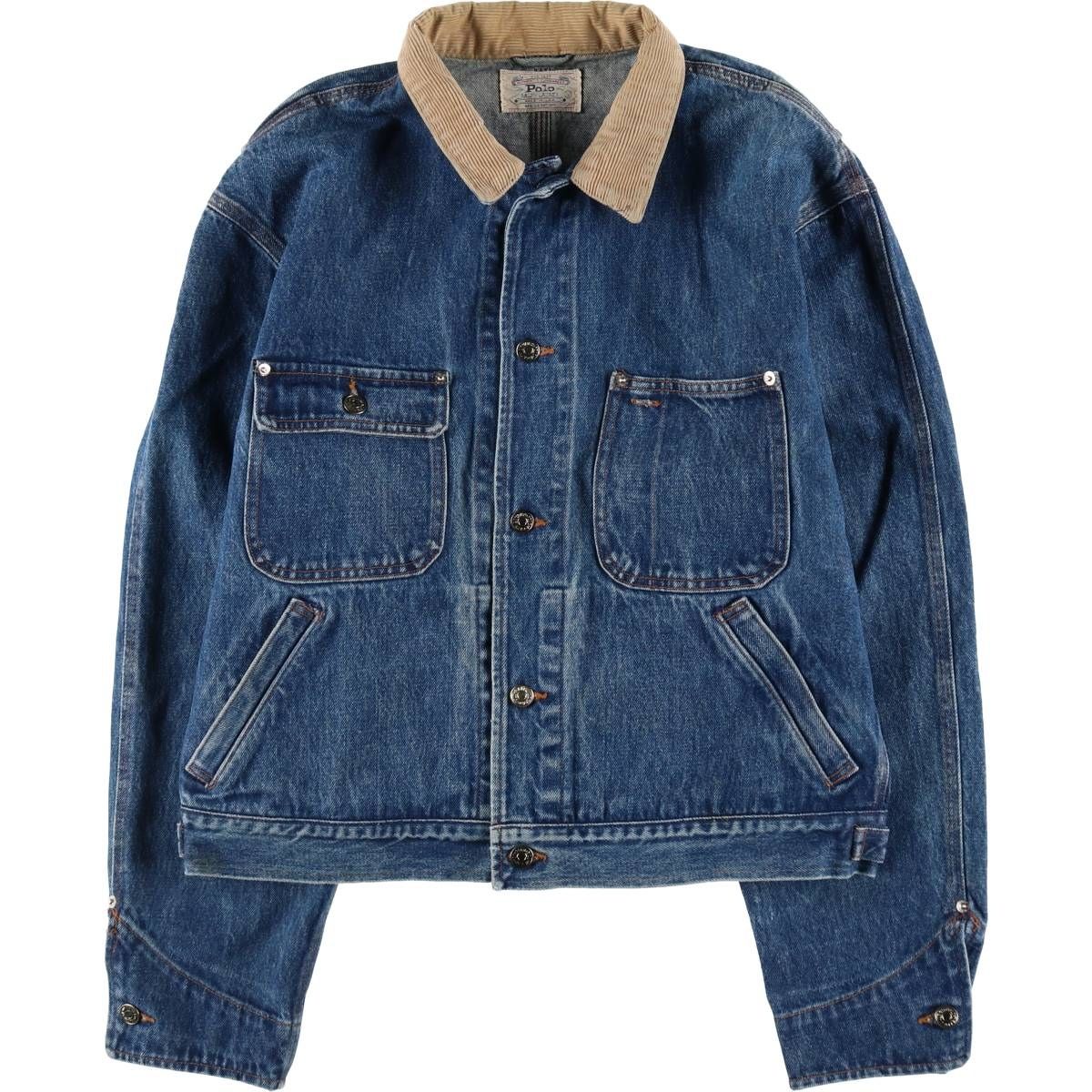 古着 80年代 ラルフローレン Ralph Lauren POLO RALPH LAUREN 白タグ デニムジャケット Gジャン USA製 メンズXL相当/eaa513737